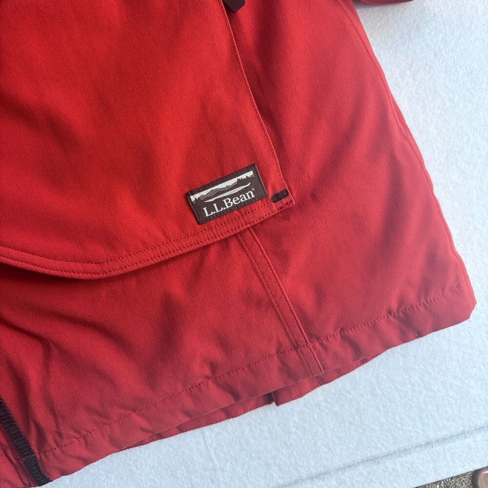 L.L. Bean Maine Mountain Parka Women's L Cayenne Orange Down Fill Waterproof - Picture 5 of 10